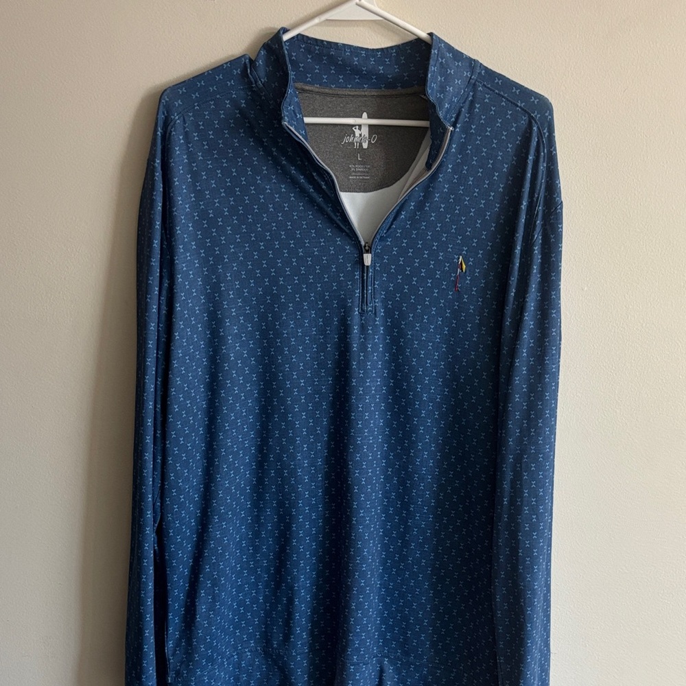 johnnie-O Navy Blue Quarter-Zip Pullover Sweater